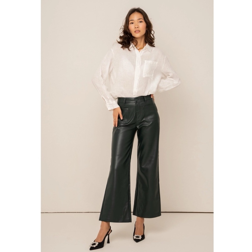 Oraije Paris Wileme Wide-Leg Faux Leather Pants